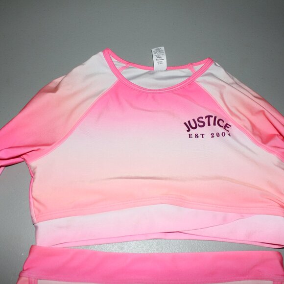 Pink & Orange 2 Pcs Rash Guard Set Size 14 - Picture 4 of 12